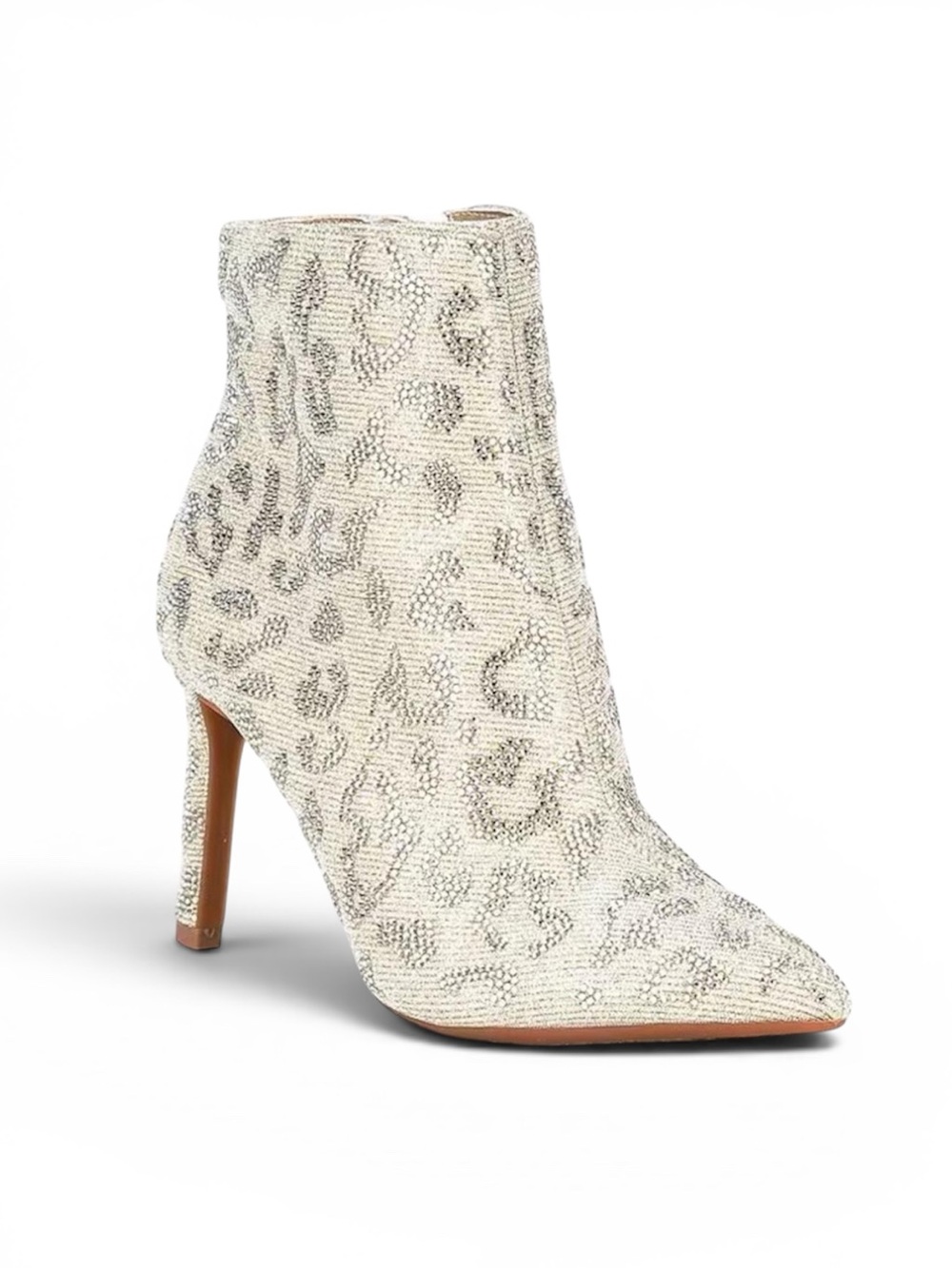 Gianni Bini "AnninaTwo" Leopard Print Rhinestone Stiletto Bootie in Gold NEW